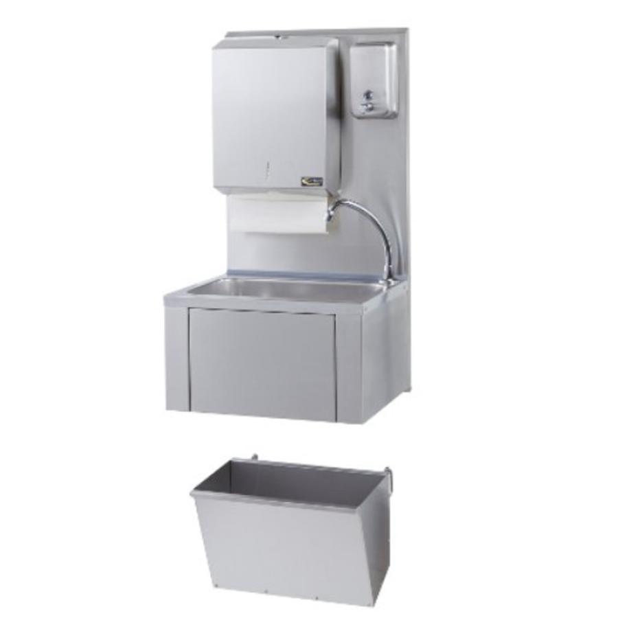 Lavabo d'accueil + distributeur de papier et de savon | Acier inoxydable