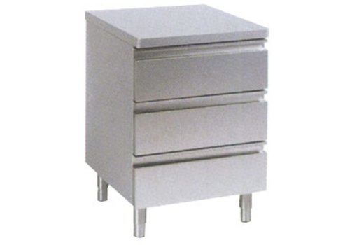  HorecaTraders Commode sans bord relevé | 3 tiroirs 