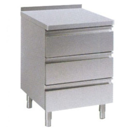  HorecaTraders Chest of drawers with raised edge | 3 drawers 