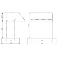 Dachdurchführung | Aluminium |50x20 cm | 1 Durchgang