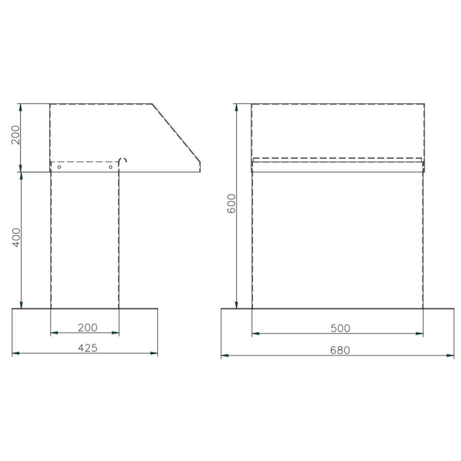 Conduit de toit | Aluminium |50x20 cm | 1 passage