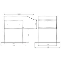 Roof duct | Aluminium | 40x40 cm | 1 passage