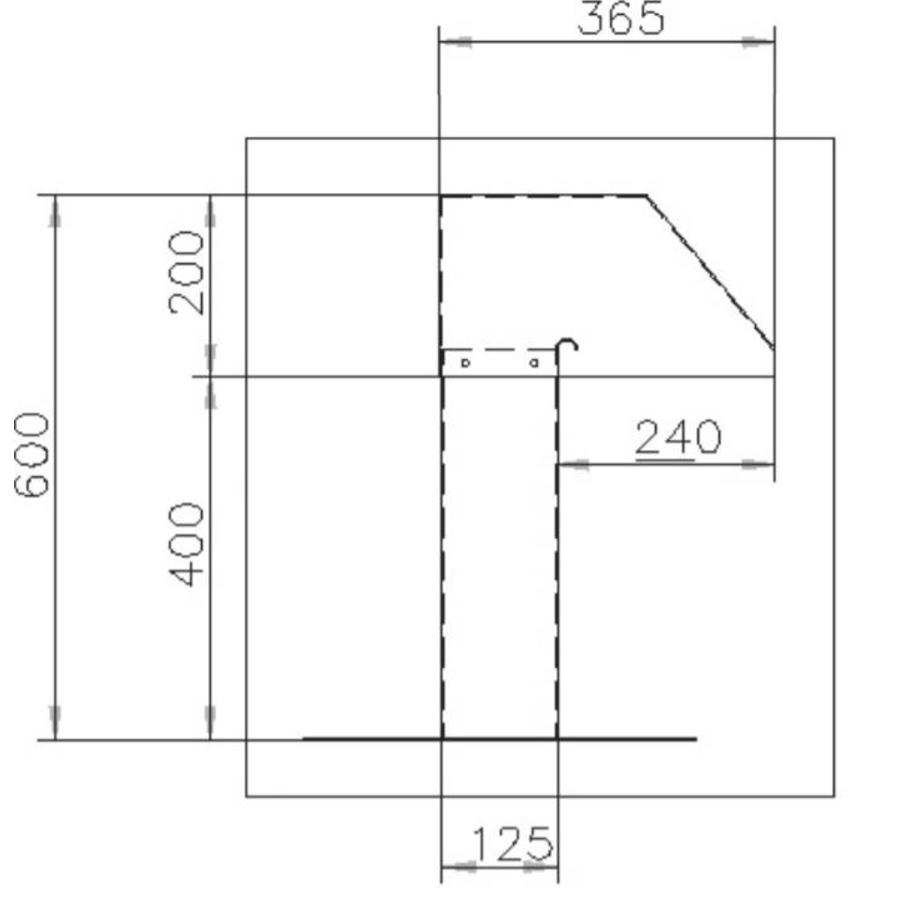 Roof duct | Aluminium | 12x25 cm | 1 outlet