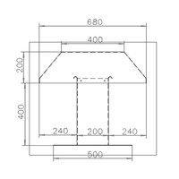 Roof duct | Aluminium | 20x20 cm | 2 outlets