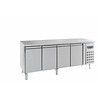Combisteel Établi réfrigéré en acier inoxydable 4 portes | 223 x 70 x 85 cm