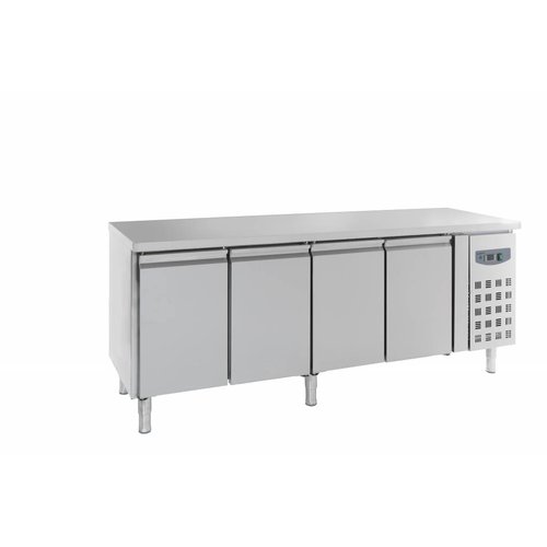  Combisteel Établi réfrigéré en acier inoxydable 4 portes | 223 x 70 x 85 cm 