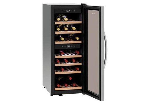  Bartscher Refroidisseur à vin | 113 litres | 2 zones | Compresseur silencieux | 580x396x1030(h)mm 