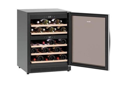  Bartscher Refroidisseur à vin Noir | Modèle silencieux | 2 zones de température | 590x575x825(h)mm 