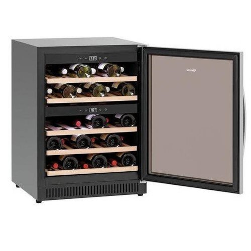  Bartscher Refroidisseur à vin Noir | Modèle silencieux | 2 zones de température | 590x575x825(h)mm 