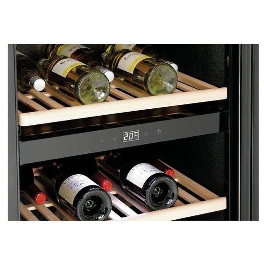 Refroidisseur à vin Noir | Modèle silencieux | 2 zones de température | 600x750x1860(h)mm