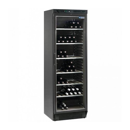  HorecaTraders Weinkühler | 380 Liter - Glastür - Schwarz - 595 x 595 x (h) 1840 mm 