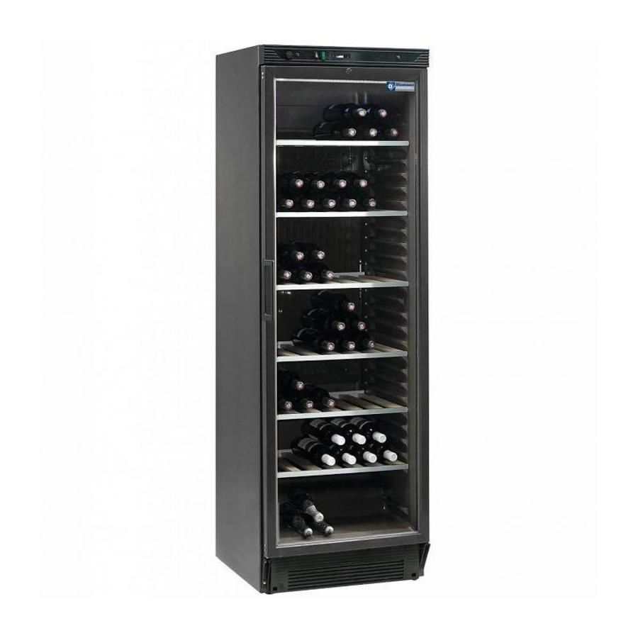 Refroidisseur à vin | 380 litres - Porte vitrée - Noir - 595 x 595 x (h) 1840 mm
