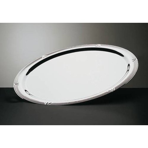  APS Plat de service ovale en acier inoxydable 