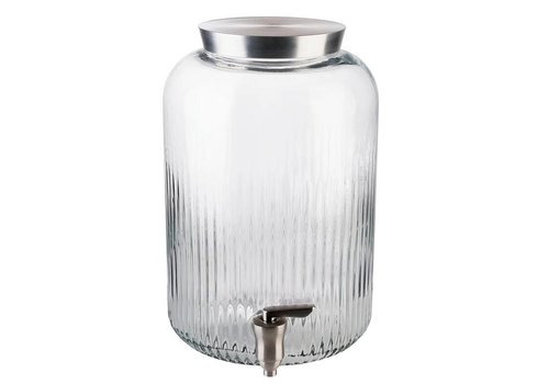  APS Distributeur de boissons en verre avec robinet en acier inoxydable 