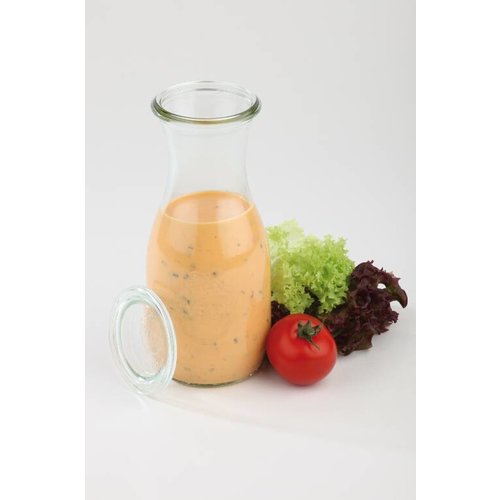  APS Weck Glasflaschen mit Deckel 1 L | 6 Stück 