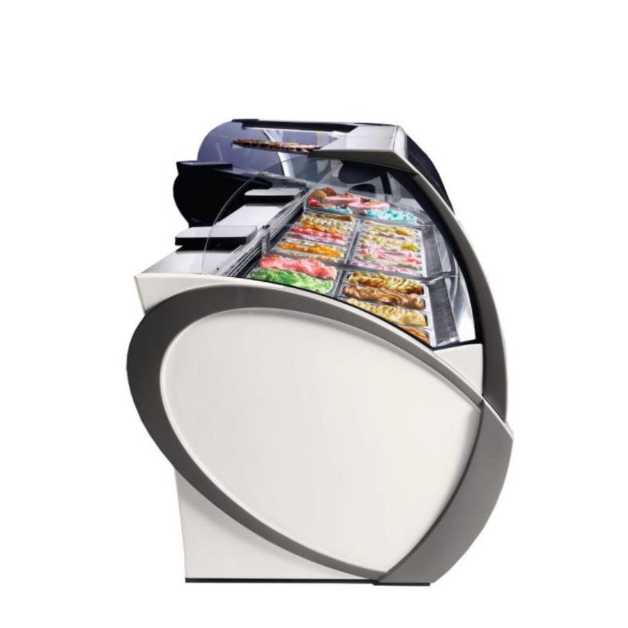 Scoop ice cream display case with forced air circulation | 1790W | White