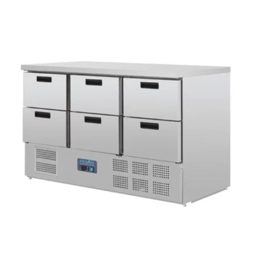 Refrigerated saladette with 6 drawers