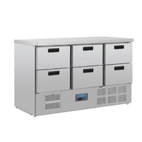 Refrigerated saladette with 6 drawers