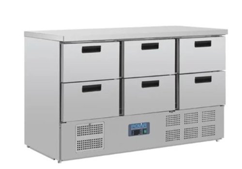  Polar Refrigerated saladette with 6 drawers 