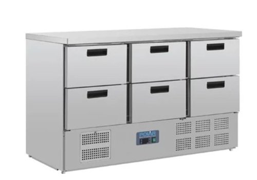  Polar Saladette réfrigérée à 6 tiroirs 