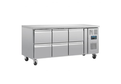  Horeca Traders Ventilated and Refrigerated GN Workbench | Including 6 Drawers 