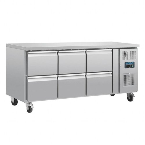  Polar Ventilated and Refrigerated GN Workbench | Including 6 Drawers 