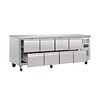 HorecaTraders Ventilated Refrigerated GN Workbench with 8 Drawers
