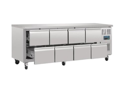  Polar Établi GN réfrigéré ventilé avec 8 tiroirs 