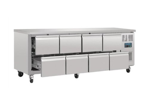  Polar Ventilated Refrigerated GN Workbench with 8 drawers 