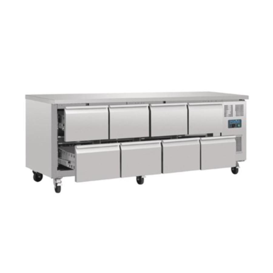 Ventilated Refrigerated GN Workbench with 8 drawers