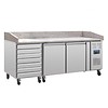Polar Pizza Workbench | Marble Top and Dough Trays | 428L
