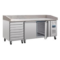 Pizza Workbench | Marble Top and Dough Trays | 428L