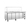 Polar Saladette réfrigérée GN | Vitrine en verre incluse | 4 portes