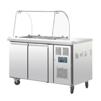 Saladette réfrigérée avec vitrine vitrée 2 portes