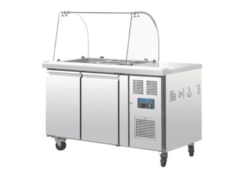  Polar Refrigerated Saladette with Glass Countertop Display 2-door 