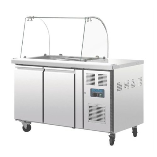  Polar Gekühlte Saladette mit Glasvitrine 2-türig 