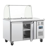 Saladette réfrigérée avec vitrine vitrée 2 portes