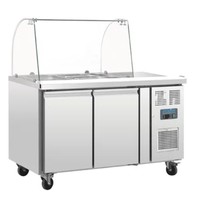 Saladette réfrigérée avec vitrine vitrée 2 portes