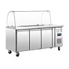 Polar Saladette froide | Vitrine en verre incluse | 3 portes