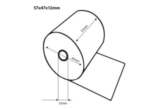  HorecaTraders Thermal receipt rolls | 57x47x12 mm | 50 pieces 