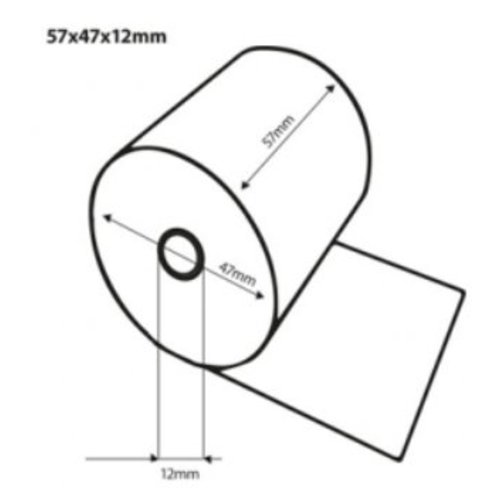  HorecaTraders Rouleaux de reçus thermiques | 57x47x12 mm | 50 pièces 