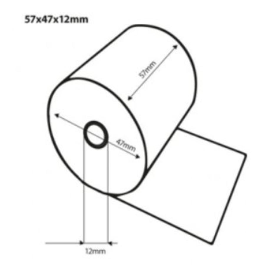 Thermal Receipt Rolls | 57x47x12mm | 50 pieces