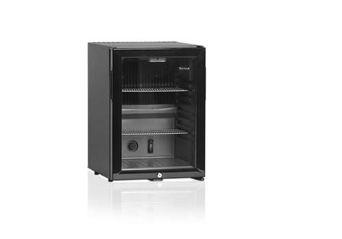  HorecaTraders Kleiner schwarzer Kühlschrank mit Glastür | 42 Liter 