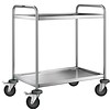 B.PRO Chariot de service en acier inoxydable | 2 étagères | 90x60x95 cm