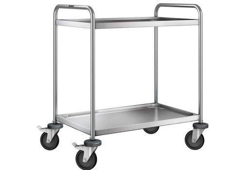  B.PRO Chariot de service en acier inoxydable | 2 étagères | 90x60x95 cm 