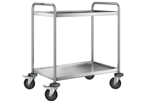  B.PRO Stainless steel serving trolley | 2 plateaus | 90x60x95 cm 