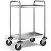 B.PRO Chariot de service en acier inoxydable | 2 étagères | 70x50x95 cm
