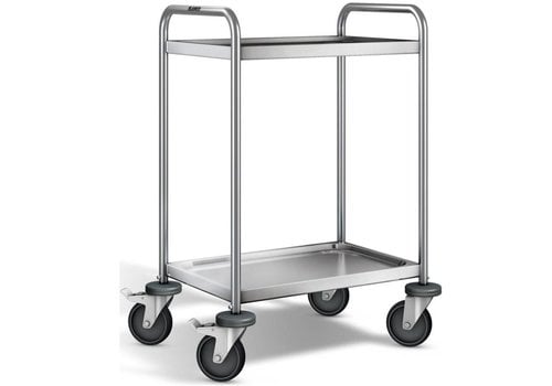  B.PRO Stainless steel serving trolley | 2 plateaus | 70x50x95 cm 