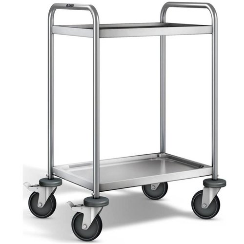  B.PRO Chariot de service en acier inoxydable | 2 étagères | 70x50x95 cm 