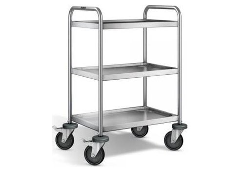  B.PRO Stainless steel serving trolley | 3 plateaus | 70x50x95 cm 